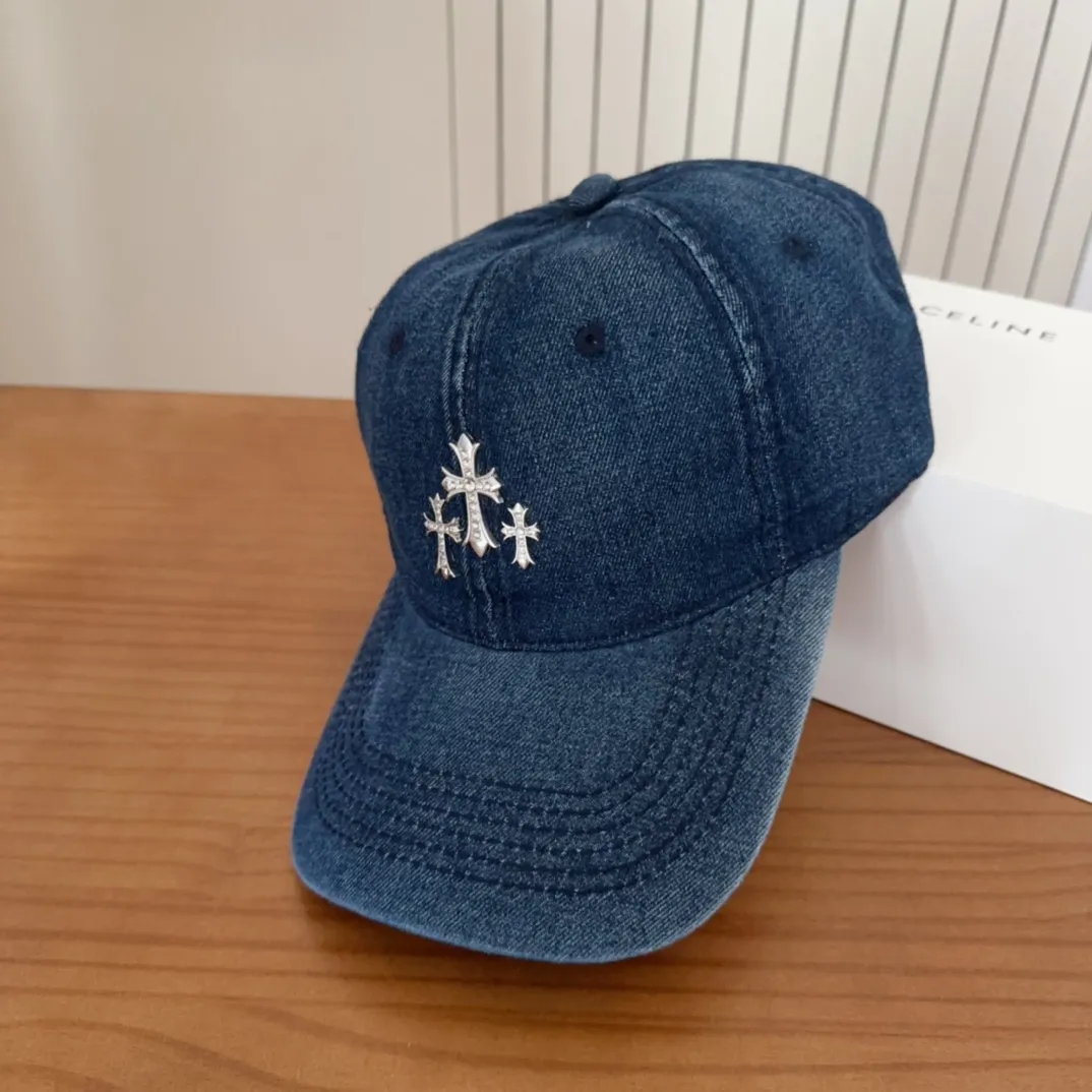 💰60 Chrome Hearts 💓Early spring Korean style fashion retro distressed hole hat wear design versatile baseball cap peaked cap